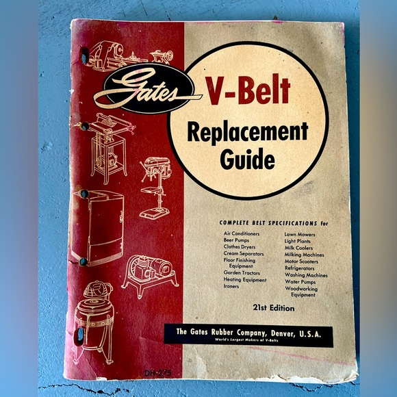 Gates Rubber Company V belt Replacement Guide 1950 - Picture 1 of 7